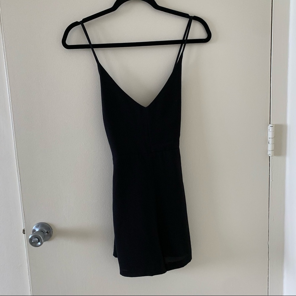 Black V Neck Romper